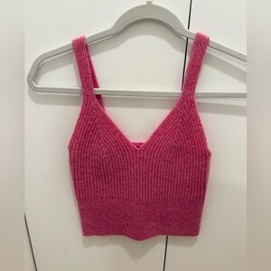 Sandro Vibrant Pink Knit Top